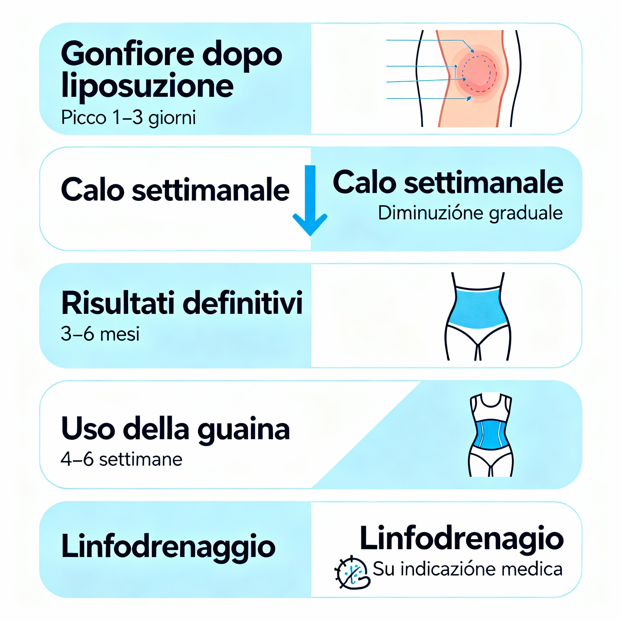 gonfiore dopo liposuzione addome
